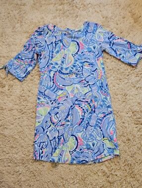 Lilly Pulitzer Light Blue Multicolor Midi Dress